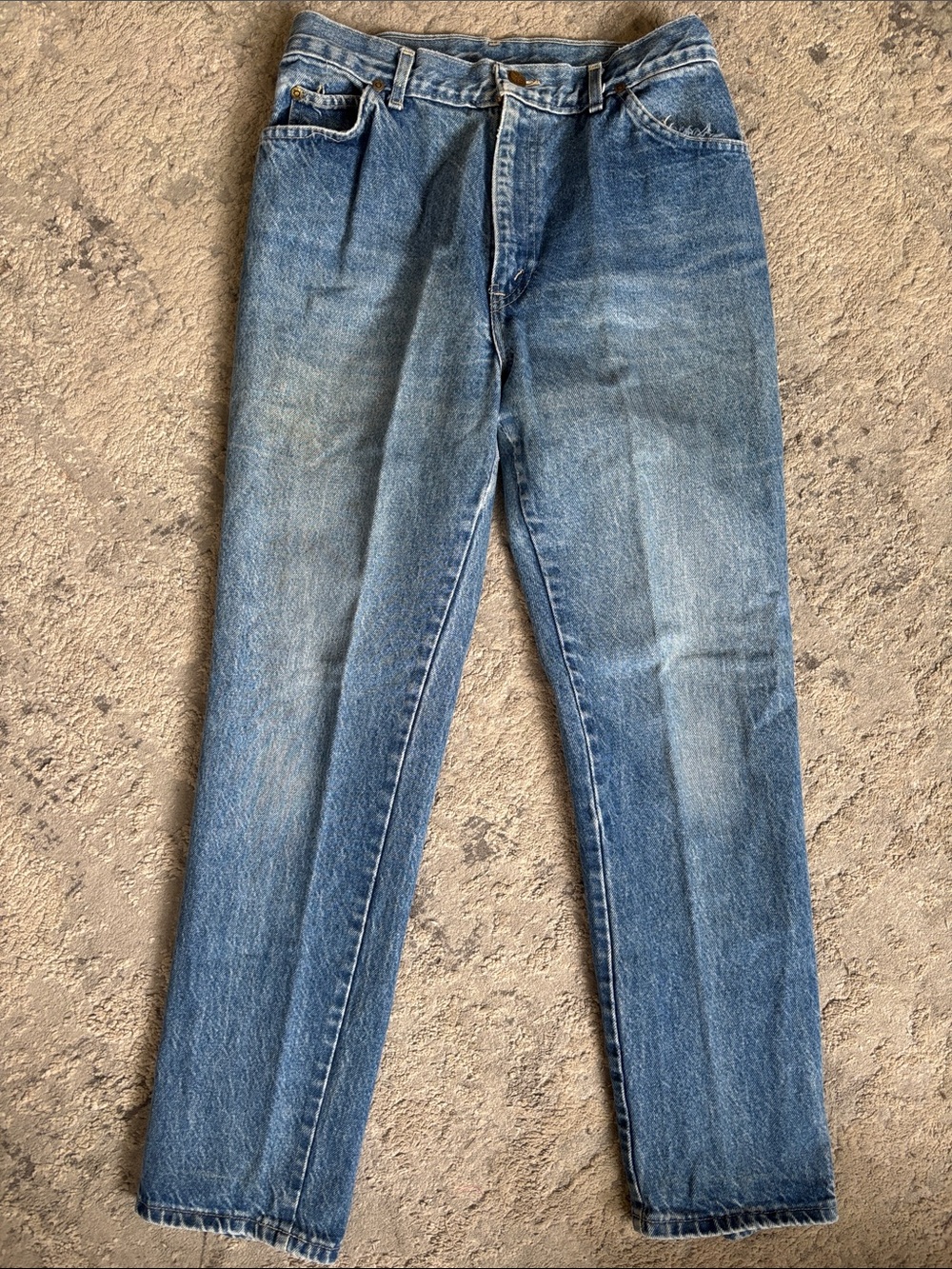 80s Vintage chic Straight-Leg Women's MOM Jeans in Light Blue Wash 29x27 measure